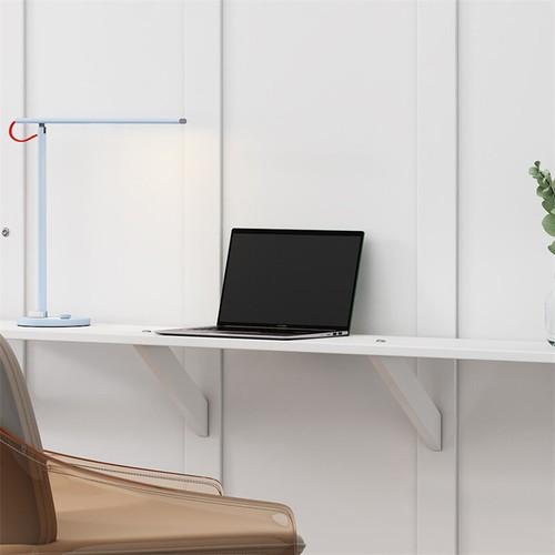 Queen Size Murphy Bed 68in Cabinet Bed Folding Wall Bed with Desk Combo-White - Picture 4 of 11