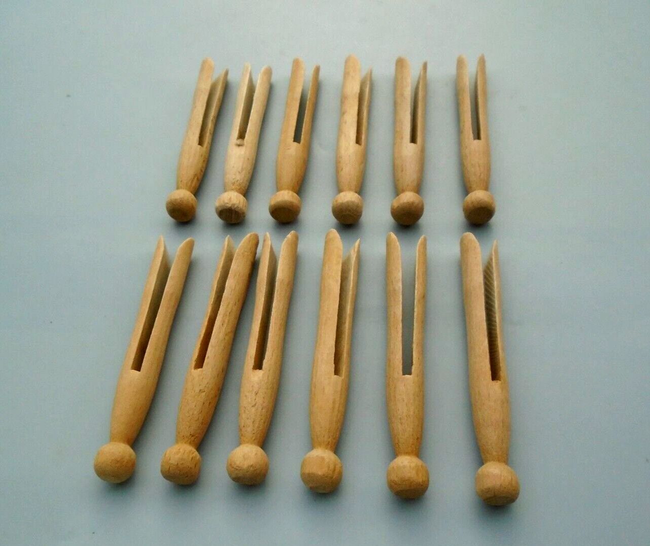 12 Vintage Traditional Carved Wood Dolly Clothes Pegs eBay