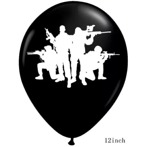 Palloncini soldato esercito ragazzi compleanno militare COD tema decorazioni festa NERO B - Foto 3 di 3