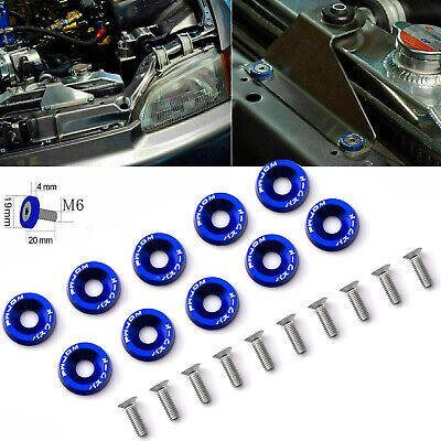 Xotic Tech JDM CNC Billet Aluminum Fender Washer Engine Bay Dress Up Kit Blue