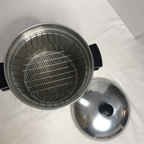 Vintage Mid-Century Aluminum 8 QT Maid Of Honor Stockpot Set Strainer Steamer  - Picture 4 of 9