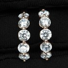 Glittering Colorless Sapphire 925 Sterling Silver White Gold Plated Earrings