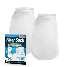 Aquatic Experts 7-Inch Ring 200 Micron Felt Filter Socks - Long for Aquariums