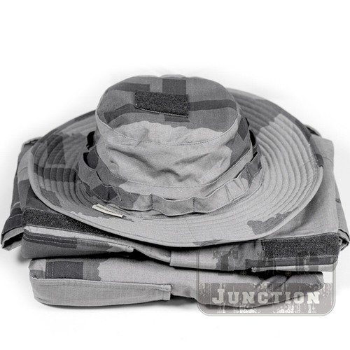 T-Block Camo Tactical Ripstop Wide Brim Boonie Hat Outdoor Sun Cap - Picture 5 of 8
