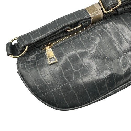 Bebe Grey Josephine Croco Convertible Sling Belt Bag Crossbody Purse Bag NWT - Picture 7 of 9