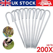 8-200x Heavy Duty Galvanised Steel Tent Pegs Camping Ground Sheet Stakes Anchor
