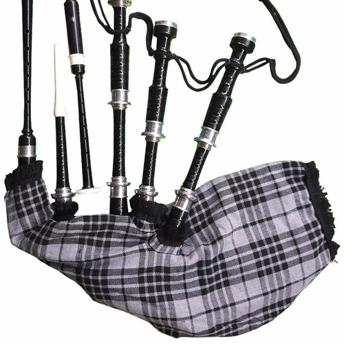 Totalmente Nuevo Scottish Great Highland Bagpipe Madera de Rosa Acabado Negro y Soportes Plateados - Imagen 3 de 4