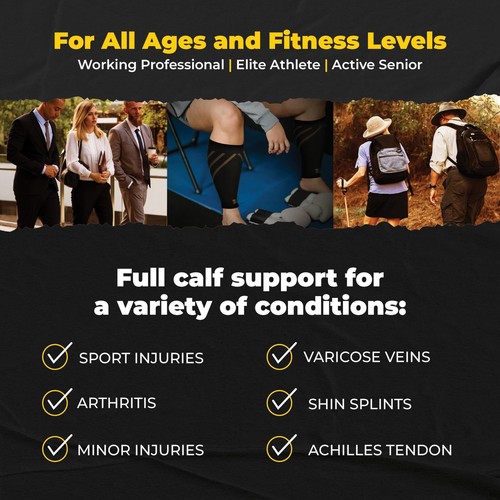 Wide Calf Compression Sleeve Men - Compression Calf Sleeve Women Leg Sleeves ... - Picture 4 of 6