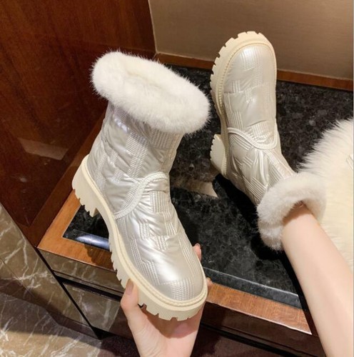 Scarpe stivaletti da neve donna moda lucidi bordo pelliccia sintetica pull on trapuntati 7504 - Foto 2 di 15