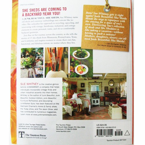 Junk Beautiful She Sheds by Sue Whitney 100s of Backyard Retreat Ideas Paperback - Imagen 10 de 11