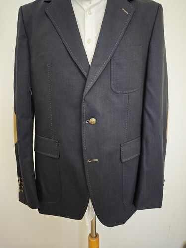 BALDESSARINI Blazer Jacket Navy Blue US42 EU52 Wool Coat Mens Elegant Luxury - Picture 7 of 15