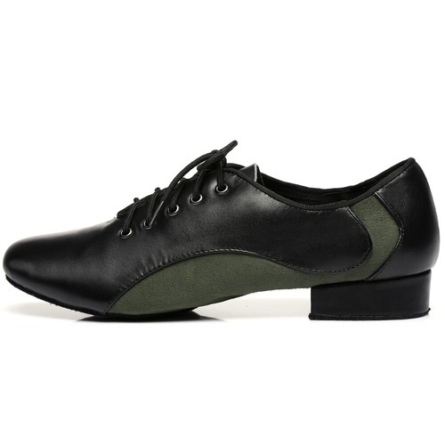 Zapatos de baile latino negros modernos salón de baile tango jazz zapatos de tacón bajo - Imagen 34 de 36