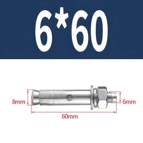 Loose Bolt Shield Sleeve Anchor Masonry Brick Wall Fixing Rawl Stainless Steel - Picture 5 of 46