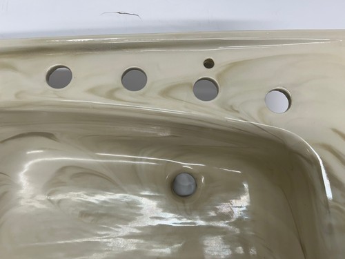 Vtg Unbranded 1970s Faux Marble Bathroom Sink Porcelain Kohler Lady Vanity Style - Picture 3 of 16