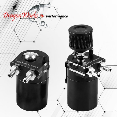 Depósito de lata de captura de aceite tanque desconcertado filtro respirador universal negro se adapta a Geo - Imagen 3 de 10