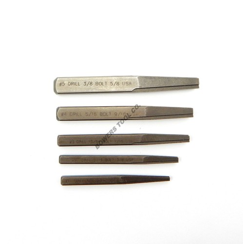 Juego de 5 extractores de tornillos y pernos Norseman EZ #1-5 hecho en EE. UU. - Imagen 3 de 3