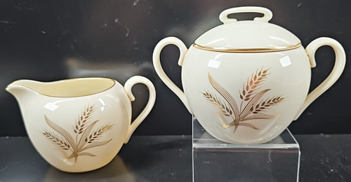 3 Pc Lenox Wheat Cream Sugar Lid Set Vintage Elegant Floral Gold Serving USA Lot - Picture 2 of 24