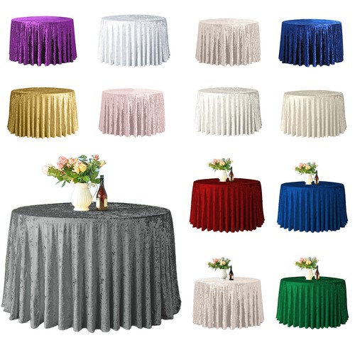 Premium Crushed Velvet Table Cloth Covers Wedding Party Dining Tablecloth Decor - Picture 1 of 131
