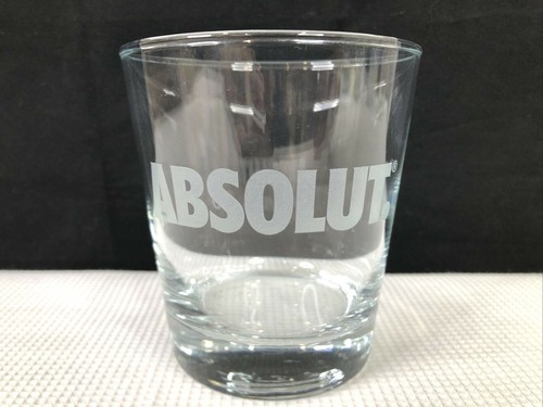 Absolut Vodka 12 Oz Rocks Glass Etched Logo Barware EUC - Picture 1 of 7