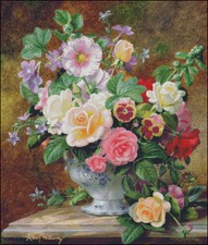 Needlework Crafts Embroidery DIY Counted Cross Stitch Kits Roses Pansies