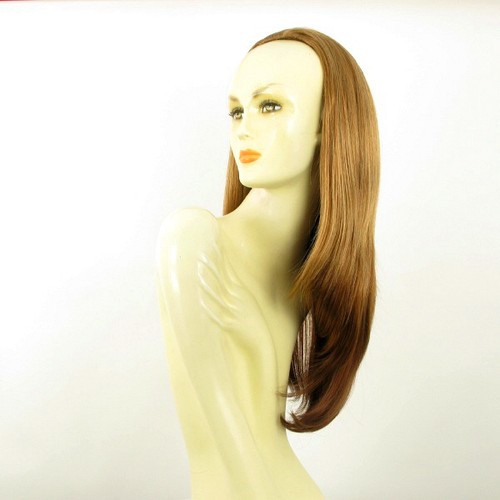 Demi-tête, demi-perruque lisse 62cm blond foncé cuivré ref 019 en g27 - Picture 1 of 8