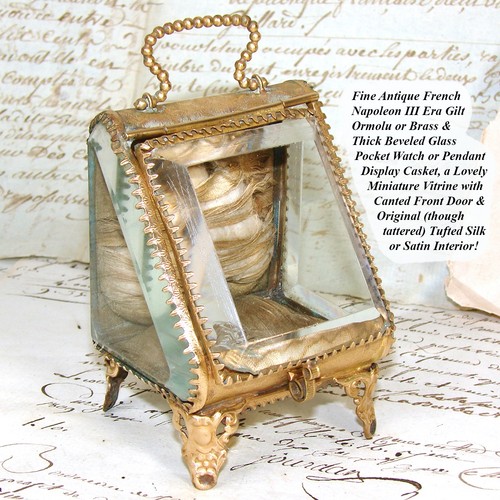 Antique French Napoleon III Pocket Watch Casket or Display, a Miniature Vitrine - Picture 2 of 12