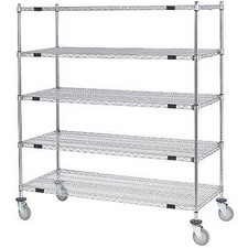 Nexel Open Sided Wire Exchange Truck 5 Wire Shelves 800 Lb. Cap 48x24x69