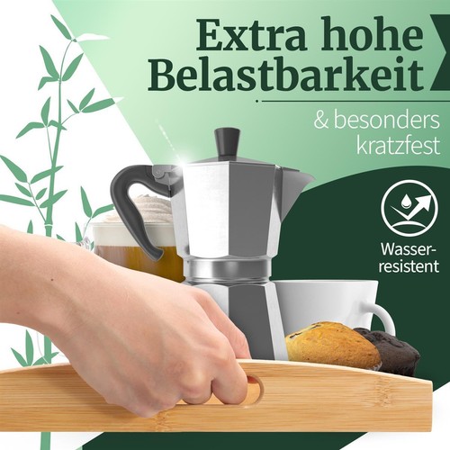 Tablett Serviertablett Bambus Serviertablett Holztablett Serving Tray 50x30 cm - Bild 3 von 7