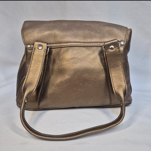 St Johns Bay Leather Handbag Womens Bronze 11" × 5" × 6" Shoulder Straps - Picture 2 of 9