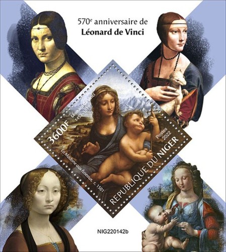 Niger - 2022 Italian Artist Leonardo da Vinci - Stamp Souvenir Sheet NIG220142b - Imagen 1 de 1