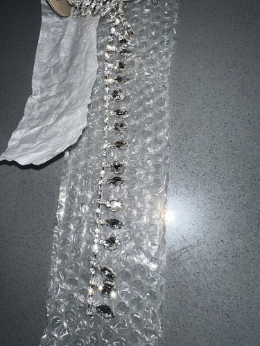 D Stevens Silver Jewel Wired Ribbon 5 Yds - Picture 3 of 10
