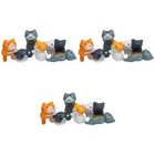 3 Pieces Miniatur Garten Deko Katze Gartenminiaturen Mini-Gartendekoration