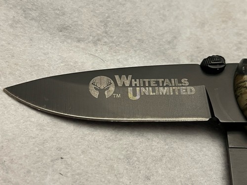 Whitetails Unlimited 2 Blade 8” Pocket Knife with Gut Hook - Picture 2 of 5