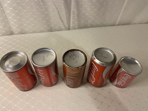 80s Coca Cola Coke Can Design Aluminum Lot Of 5 - Picture 6 of 6