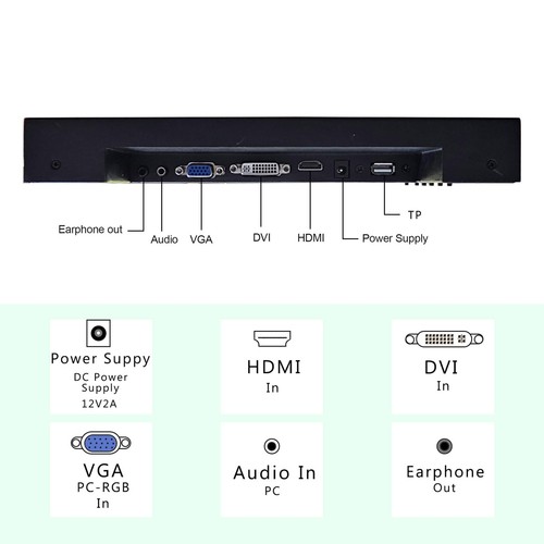 12.1 Inch 10 Points Touch Screen Industrial LCD Monitor 1024x768 4:3 Aspect R... - Picture 4 of 6