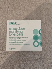 NEW Bliss Steep Clean Mattifying Toner Pads 50 SEALED