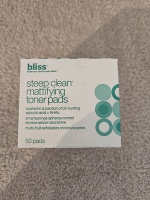 NEW Bliss Steep Clean Mattifying Toner Pads 50 SEALED