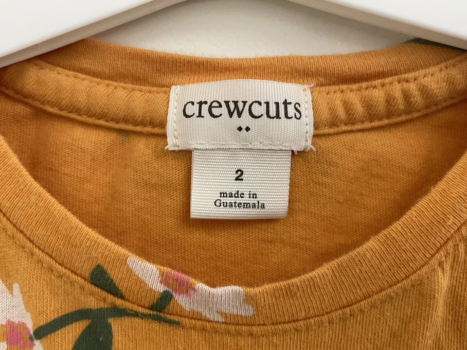 Vestido Crewcuts Niñas Pequeñas Todo Floral Algodón En Niveles Manga Larga Amarillo 2 Foto 2 de 4