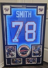 FRAMED BUFFALO BILLS BRUCE SMITH AUTOGRAPHED SIGNED JERSEY Beckett COA LED
