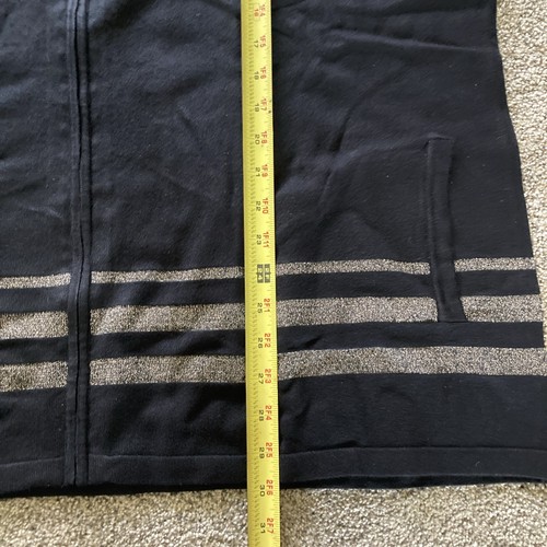 Quacker Factory 2X Black Sequin Anchor Knit Cardigan Zip Front Hood Pockets NWT - Picture 4 of 7