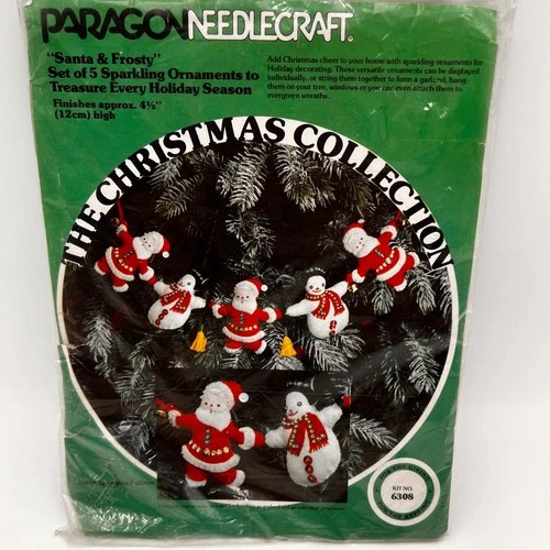 Paragon Needlecraft Santa & Frosty Christmas Ornaments Felt Kit