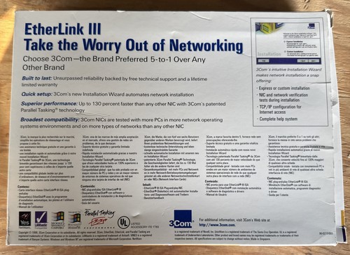 3C509B-TP 3Com 10Mb Etherlink III Kontroler interfejsu sieciowego (NIC) ISA16 - Zdjęcie 2 z 6