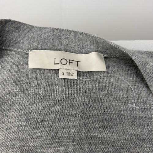 Ann Taylor LOFT Women’s S Gray Button-Up Cardigan Sweater Tunic Long Sleeve - Picture 2 of 9