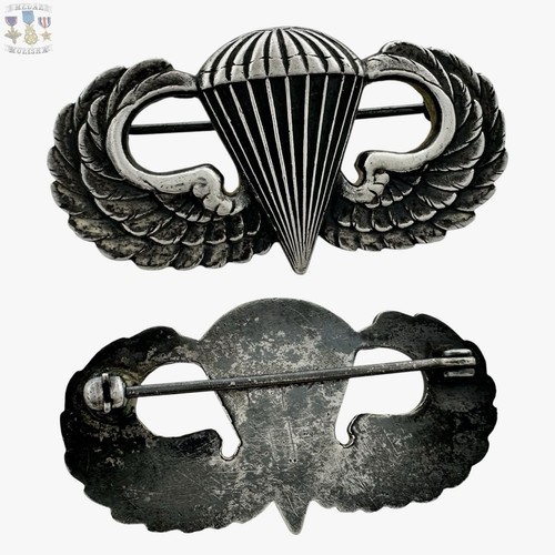 WWII U.S. ARMY JUMP WINGS PARACHUTIST BADGE AIRBORNE PARATROOPER INSIGNIA #413