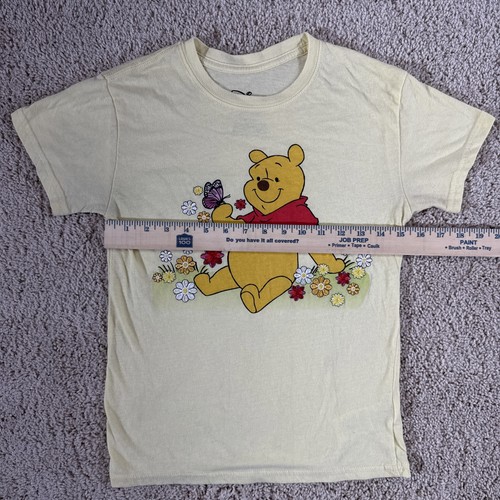 Disney Winnie The Pooh Yellow Spring Time Flowers Embroidered T Shirt Xsmall - Picture 6 of 8