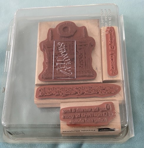 Stampin’ Up! - "Fireside Christmas" - Gummi & Holz 4 teiliges Stempelset - gebraucht - - Bild 4 von 4