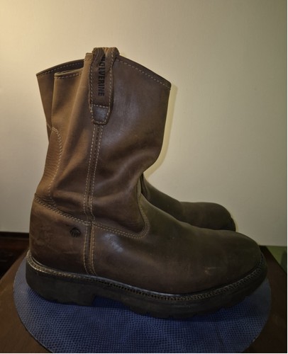 Wolverine WO4727 Gummistiefel Leder Western Arbeitsstiefel braun Herren Gr. 11,5 #1841 - Bild 4 von 13