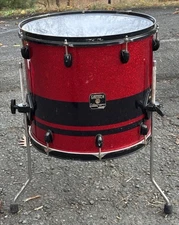 Gretsch Catalina Club 16” Floor Tom Drum Red & Black Sparkle