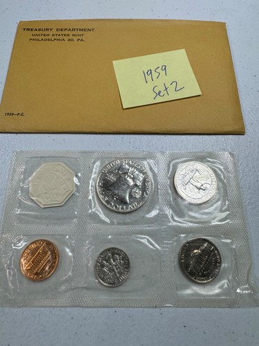 (1) 1959 US MINT SILVER Proof Set, in all OGP, LOTS OF LUSTER, SET 2 !!! - Picture 4 of 6