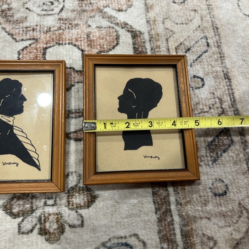 Antique Framed Silhouettes Of George And Martha Washington Signed - Picture 9 of 9